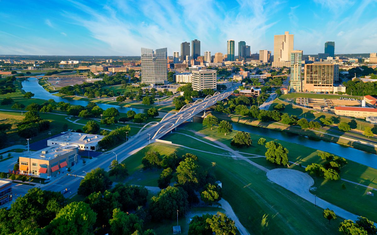 aerial view of fort worth texas
